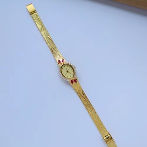 Vintage Luxury Ruby Gold-Plated Oval Brass Women's <b>Watch</b> Niche High-End Exquisite Acrylic Strap Quartz Pointer Waterproof <b>Watch</b> - Product Image 6