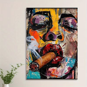 Peinture à l'huile abstraite de <span class=keywords><strong>visage</strong></span> de <span class=keywords><strong>femme</strong></span>, art pop, cubisme, portrait, impression sur toile, sans cadre, couleurs <span class=keywords><strong>noir</strong></span> <span class=keywords><strong>et</strong></span> <span class=keywords><strong>blanc</strong></span>, décoration murale pour chambre à coucher, salon - Product Image 3