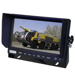 AHD 1080P 720P 24V Heavy Duty Truck Vehicle 7 Inch HD Car LCD Monitor Dashboard Display with Sunshade Digital Rear View Screen