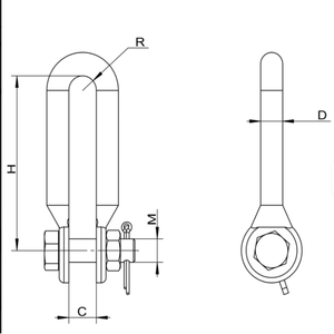 Hot <b>Dip</b> Galvanized U Type Shackle for Overhead Power Line Fittings - Product Image 6
