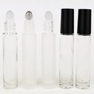 Perfume de vidro 10ml, rolo de garrafa de vidro para óleo essencial