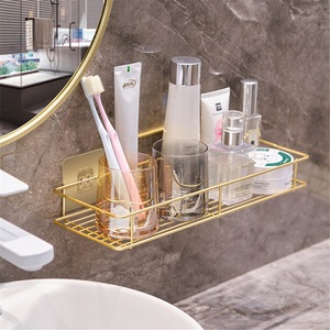 Étagères murales modernes à double niveau en acier inoxydable pour serviettes de toilette, étanches, pour la maison, export transfrontalier - Product Image 2