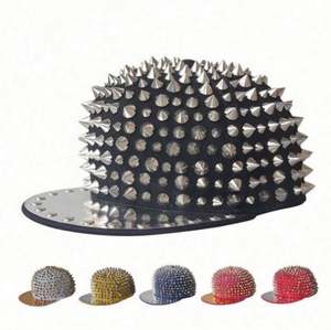 Casquette de baseball unisexe style Punk Rock Hip Hop avec rivets et clous en argent, boucle en cuivre doré, en tissu standard, pour sports de plein air - Product Image 2