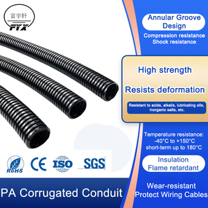 Fyx Hot Bán Không Thấm Nước UV Kháng 10*13Mm Đen Nhựa Sóng Ống Giá Rẻ Nhiệm Vụ Trung Bình Ống Dẫn Linh Hoạt - Product Image 2