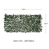 Valla de plantas de hojas verdes artificiales, valla de césped de hojas de jardín