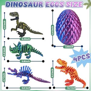 Huevos de Dinosaurio Impresos en 3D, Juguetes Antiestrés para Niños, Animales de Plástico para Aliviar el Estrés, Unisex, Edad 5-7 Años - Product Image 2