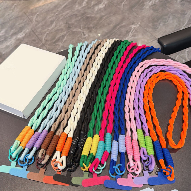 Outdoor Anti-Lost Twist Rope Woven Phone Neck Strap Universal Crossbody Shoulder Phone Lanyard Chain
