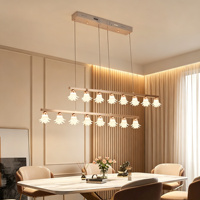 Lampe de plafond ronde en acier inoxydable à télécommande réglable en hauteur pour escalier et îlot de cuisine