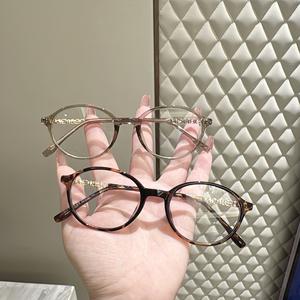 Montures de lunettes ovales anti-lumière bleue en TR90 pour femmes, monture complète, verres acryliques, lunettes tendance sans correction - Product Image 3