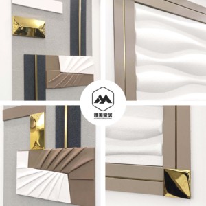 Peinture moderne simple décoration murale peinture abstraite triptyque peintures suspendues pour hôtel - Product Image 6