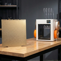 Pelat Baja Pegas PEI Bertekstur Emas Dua Sisi 270*270mm untuk Pengganti Hot Bed Printer 3D Snapmaker U1