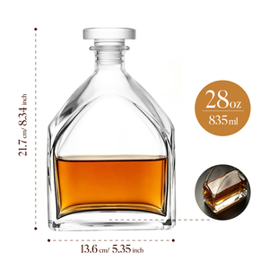Carafe à <span class=keywords><strong>whisky</strong></span> en <span class=keywords><strong>cristal</strong></span> transparent NOVARE Luxury 800 ml avec bouchon en silicone, <span class=keywords><strong>verre</strong></span> sans plomb, logo personnalisable OEM/ODM - Product Image 5