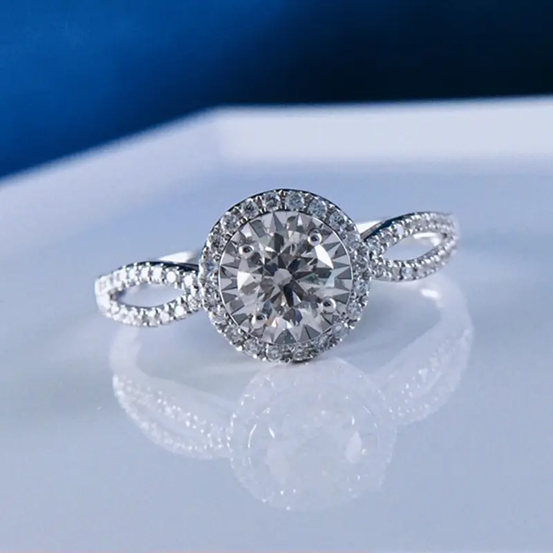 925 Sterling Zilveren Bruidsringen Kubieke Zirkonia Halo 5a Cz Verlovingen Ringen Trouwringen Voor Vrouwen Belofte Ringen