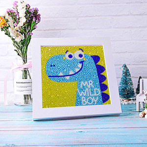 Nuevo estilo mini marco blanco 20*20CM DIY coche pequeño patrón completo taladro <span class=keywords><strong>de</strong></span> diamante pintura juguetes - Product Image 1