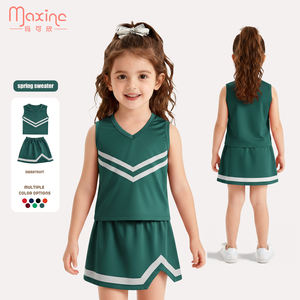 Kleinkind Cheerleading Uniform Mädchen Kleidung Mädchen Outfit Set Team Farbe Spirit Rock & Top Anpassbare Mädchen Cheer Outfit - Product Image 4