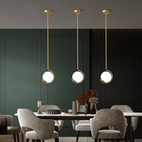 Suspension moderne en verre doré pour chambre à coucher, taille moyenne, hauteur réglable et éclairage LED à intensité variable