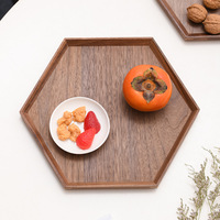 Assiette en bois classique vaisselle plateau de salle à manger rectangulaire en noyer noir pour hôtels fruits Snack thé fête poli
