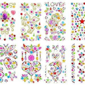 Autocollants en diamant pour enfants, maquillage pour le visage, strass adhésifs, décalcomanies pour la scène, bricolage, artisanat, festival, décoration de fête - Product Image 2