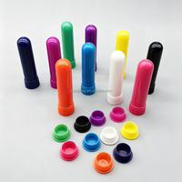Tube inhalateur d'huiles essentielles mini vide, tubes d'aromathérapie portables, réutilisables en plastique PP, conteneur de bâtonnets inhalateurs de menthol avec mèches