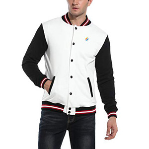 2026 Formula1 Industries Men's Varsity Jacket White Color Black Sleeves 100% <b>Wool</b> Waterproof Reversible Fleece Lining Winter - Product Image 2