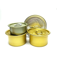 Boîte en aluminium vide de qualité alimentaire pour emballage de snacks, noix et aliments, boîte ronde avec couvercle facile à ouvrir