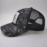 Casquette de baseball trucker camouflage personnalisée avec broderie de patchs animaux (scorpion, araignée), en maille respirante, pour homme, idéale pour les sports de plein air