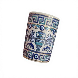DAFNI BIG PAZAR Verres à shot en céramique modernes faits à la main, paysages grecs, motif œil turc, diversité de design, origine Istanbul - Product Image 1