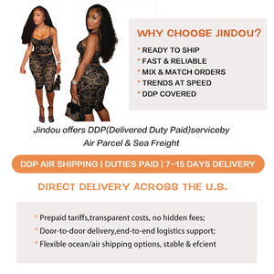 Nuovo Set Trendy 2026 di <span class=keywords><strong>Abbigliamento</strong></span> Femminile: Top Corto in Pizzo e Shorts Sopra il Ginocchio, Stile Casual Sexy Y2K - Product Image 3