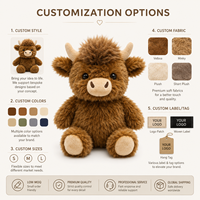 Porte-clés en peluche personnalisé Taureau des Highlands écossais, Coussin, Marchandises de marque, Mascotte commerciale dérivée, Vente en gros, Faible MOQ, OEM
