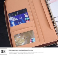 Carnet à anneaux A5 moderne et minimaliste avec fermeture éclair, idéal pour l'écriture créative, le travail et les voyages