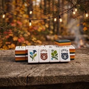 Juego de Mahjong Americano de Acrílico, Resistente al Agua, con Diseño de Oso y Joker, <span class=keywords><strong>para</strong></span> Campamento y Glamping, Resistente a los Rayos UV, OEM/MOQ - Product Image 2