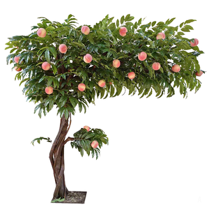 Fábrica personalizada realista artificial melocotón pera árbol espino falso árbol lichi árbol frutal al aire libre supermercado Hotel Parque Decoración - Product Image 2