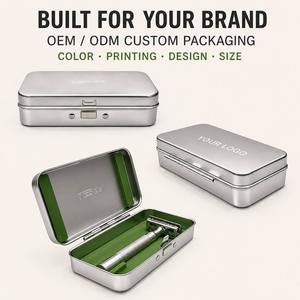 Boîte en aluminium sur mesure pour rasoir de sécurité, étui métallique pour kit de rasage et de toilettage, solution OEM, usine B2B, personnalisation directe - Product Image 1