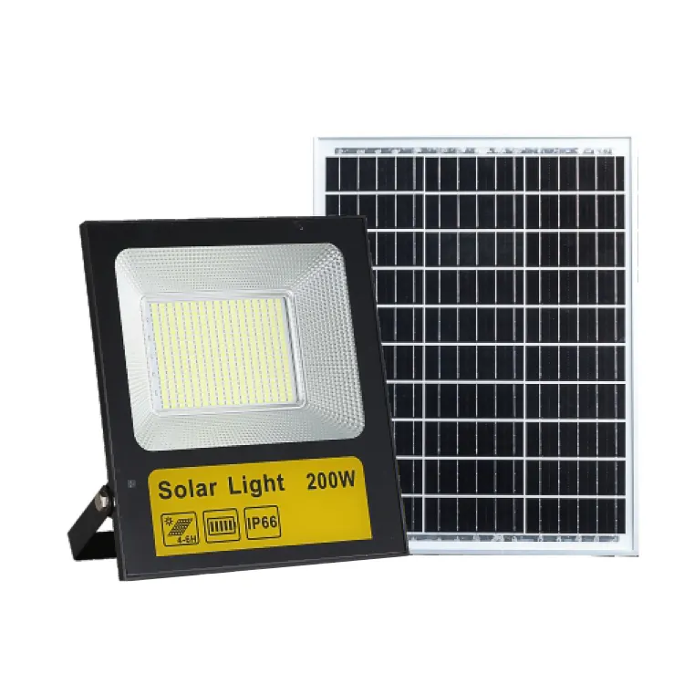 슈퍼 밝은 프로젝터 태양 홍수 조명 ABS 야외 30W 60W 100W 200W LED 태양 광 홍수 조명 리모컨