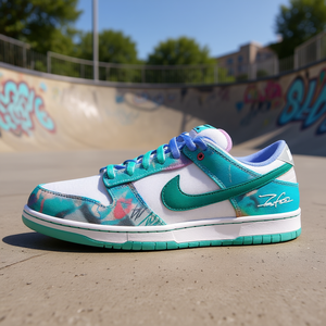 For SB Dunk Low Lace-Up Round Toe <b>Tie</b> <b>Dye</b> Skateboarding Shoes Breathable Canvas Upper Rubber Outsole All Seasons - Product Image 2