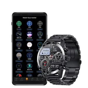 2023 AMO LED HD plein écran montre Bt appelant Smartwatch mode affaires horloge nouveau sport Smartband homme pour hommes montre intelligente