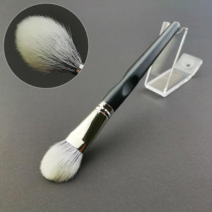 Professionnel multifonctionnel en forme de langue blanc noir point couleur unique Blush Contour brosse cheveux de chèvre pour <span class=keywords><strong>pinceau</strong></span> de maquillage du visage - Product Image 2