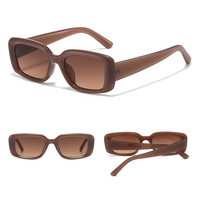Lunettes de soleil carrées rétro DL UV400 à monture intégrale bleu rose