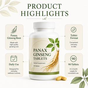 Comprimés de ginseng Panax de haute qualité pour adultes, racine coréenne, extrait de ginkgo biloba rouge, énergie et soutien immunitaire - Product Image 2