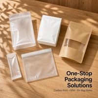Sachet Doypack Transparent Personnalisé Anti-Poussière Réutilisable en Plastique pour Emballage Alimentaire Sec Domestique