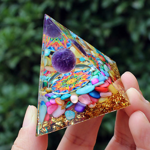 Kogiya <b>Crystal</b> Pyramid Resin Craft Purple <b>Balls</b> And Shells Home Office Desk Decoration Collectible Gift - Product Image 2