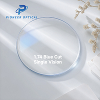 Lentilles optiques Pioneer 1.56 1.60 1.67 1.74 anti-lumière bleue UV420, lentilles anti-lumière bleue à indice CYL élevé, lentilles optiques monocales