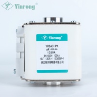 Fusible Yinrong DC 1000V à action rapide, faible I2t, courant élevé AR 200kA, corps carré, 315A-1400A pour la traction des transports ferroviaires et l'industrie lourde