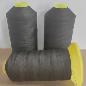 Fil à coudre industriel en fibre de verre haute résistance à revêtement en ptfe de couleur noire