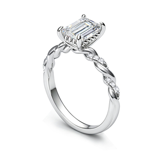 Direct Sales 925 Sterling Silver Emerald Cut Rhodium Plated 5A Zirconia Engagement Bridal Fine Jewelry <b>Ring</b> for Party Occasions - Product Image 1