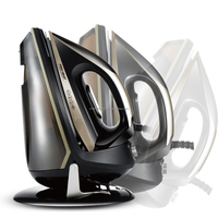 Station de vapeur professionnelle 2200W avec plaque inférieure en céramique, réservoir d'eau de 1500 ml, design moderne, fer à vapeur électrique à pression italien