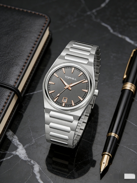 High Quality Automatic Mechanical Mens Watch Stainless Steel Case Blue Dial Fashion Business Sports Wristwatch