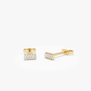 Pendientes de Barra con Diamantes Baguette DHANI JEWELS al por Mayor, Oro Blanco, Amarillo y Rosa de 14K, Claridad VS, Diamantes Naturales para Minoristas de Lujo - Product Image 6