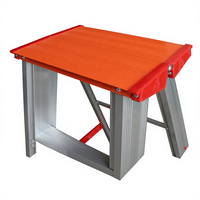 Échelle pliante en aluminium à profil A, 2x7 marches, moderne, de qualité résidentielle, large, rivetée, antidérapante, antirouille, conforme EN131, capacité 150 kg, sécurisée