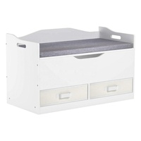Coffre de rangement en bois pour chambre d'enfant avec siège-banc, organisateur de jouets pour bébés et tout-petits